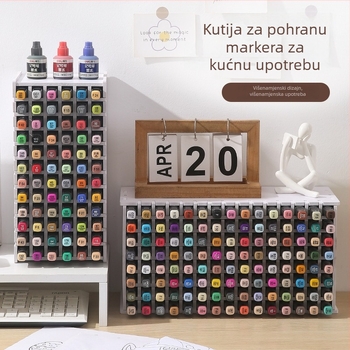 Stolni organizator za markere – drveno-plastična ploča, višenamjenski odvijajući držač za markere, moderan minimalistički dizajn