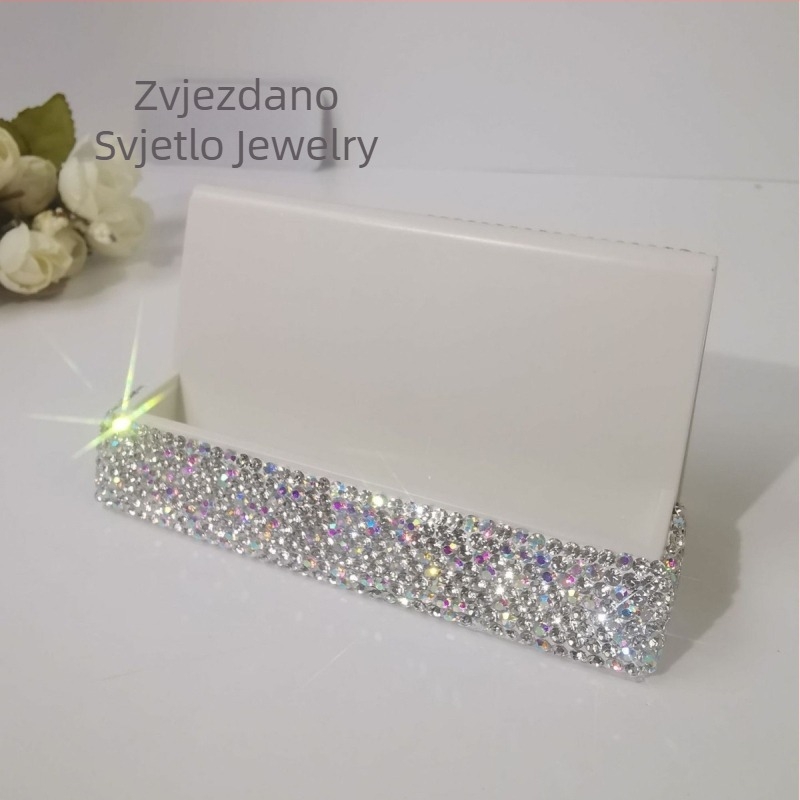Držač vizitki s dijamantnom ukrasom, jednostruki dizajn, marka Starlight, pogodan kao poslovni dar