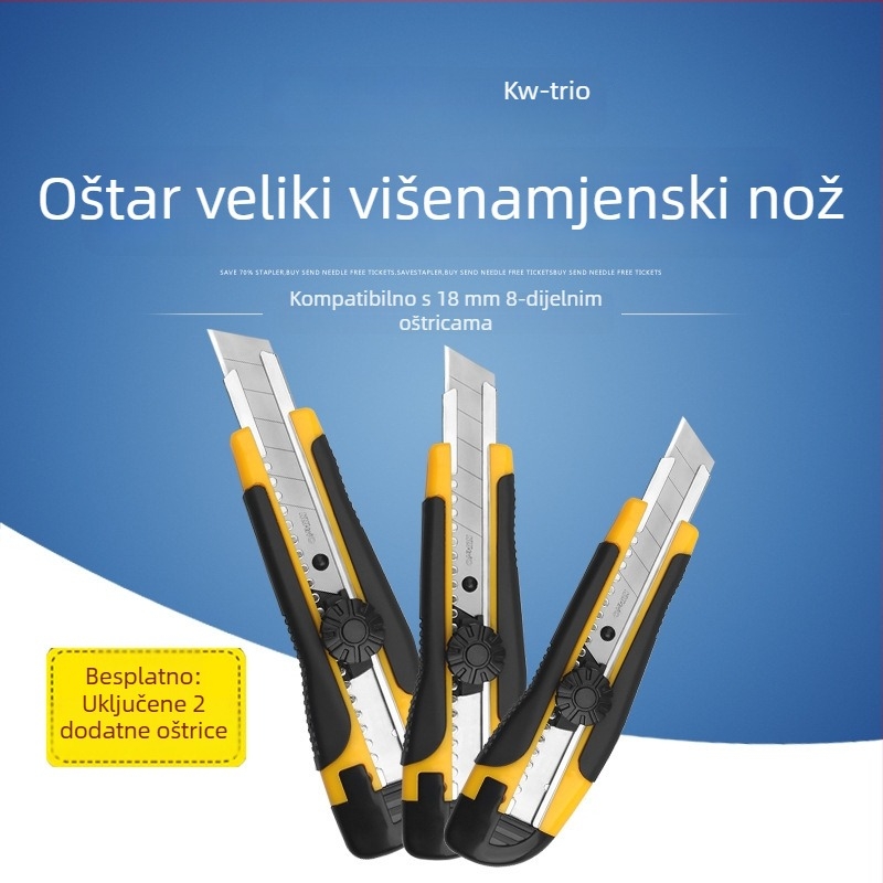 KW-TRIO nož za umjetnost: mali i veliki nož, nož za film, nož za tapete, oštrica za otvaranje paketa
