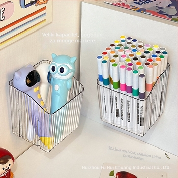 Plastični zidni organizator za olovke, s prugastim uzorkom, kapacitet 1 L, model Wall Box, moderni minimalistički stil