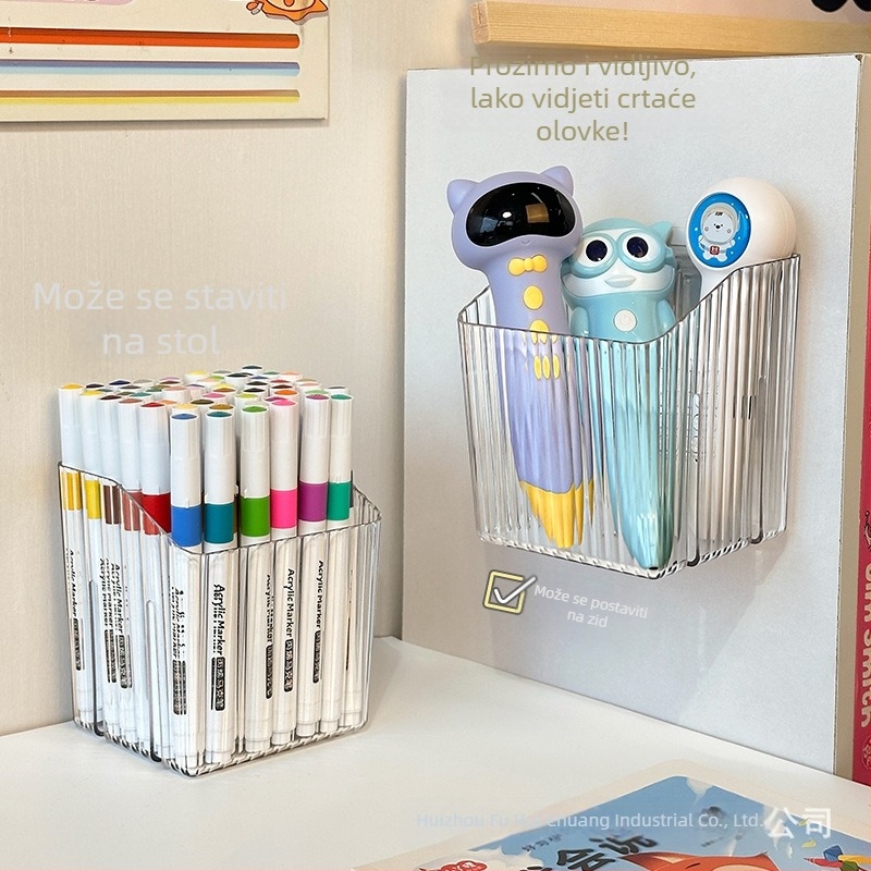 Plastični zidni organizator za olovke, s prugastim uzorkom, kapacitet 1 L, model Wall Box, moderni minimalistički stil