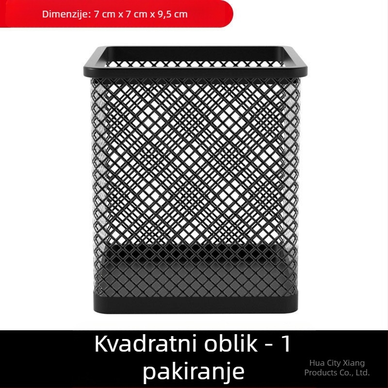 Kružni metalni držač za olovke, stolni organizator, s mogućnošću prilagođenog logotipa i prilagođene obrade