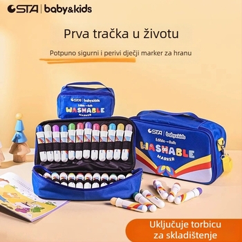 STA dječji akvarel marker s četkicom, perivi, brzo-sušeći, model 8930