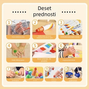 STA dječji akvarel marker s četkicom, perivi, brzo-sušeći, model 8930