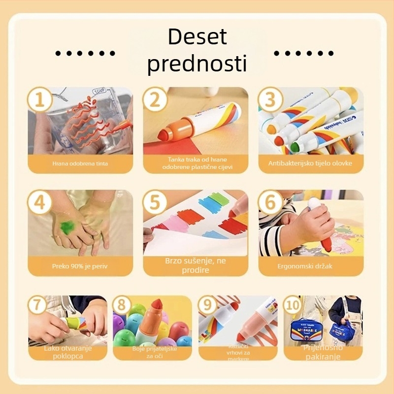 STA dječji akvarel marker s četkicom, perivi, brzo-sušeći, model 8930