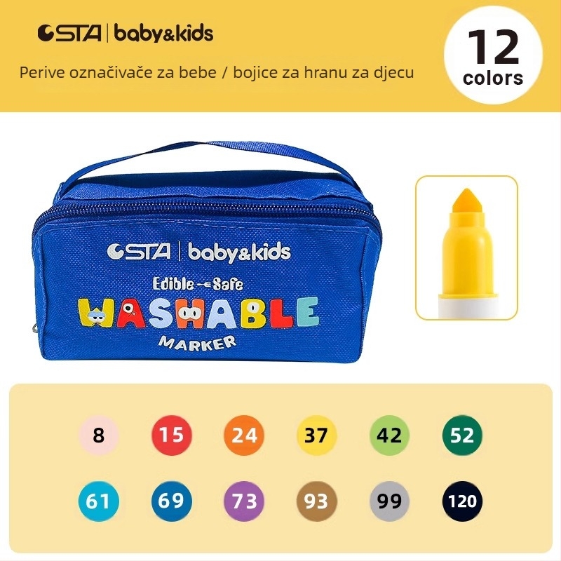 STA dječji akvarel marker s četkicom, perivi, brzo-sušeći, model 8930