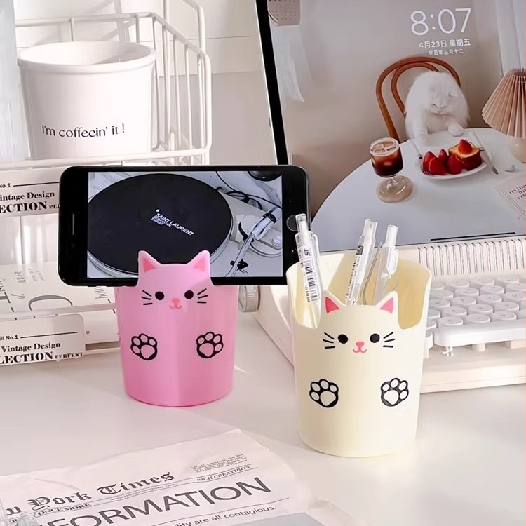 Držač olovaka s crtanim motivom - okrugli plastični stolni organizator