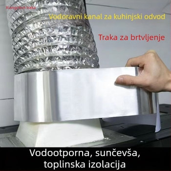 Traka za brtvljenje cijevi od aluminijske folije s toplim topljivim ljepilom, debljine 0,12 mm, raspon temperature 0–70 °C, za cijevi