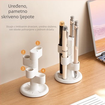 Be Personal višenamjenski okretni držač za olovke, PET+ABS, okruglog oblika, stolni organizator za pohranu