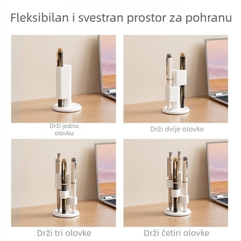 Be Personal višenamjenski okretni držač za olovke, PET+ABS, okruglog oblika, stolni organizator za pohranu