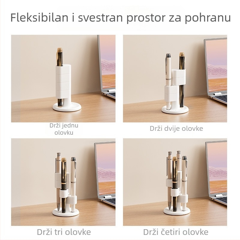 Be Personal višenamjenski okretni držač za olovke, PET+ABS, okruglog oblika, stolni organizator za pohranu