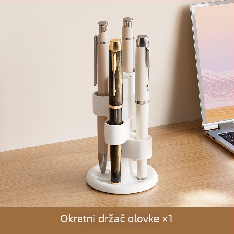 Be Personal višenamjenski okretni držač za olovke, PET+ABS, okruglog oblika, stolni organizator za pohranu