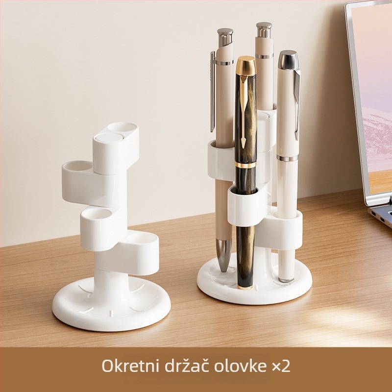 Be Personal višenamjenski okretni držač za olovke, PET+ABS, okruglog oblika, stolni organizator za pohranu