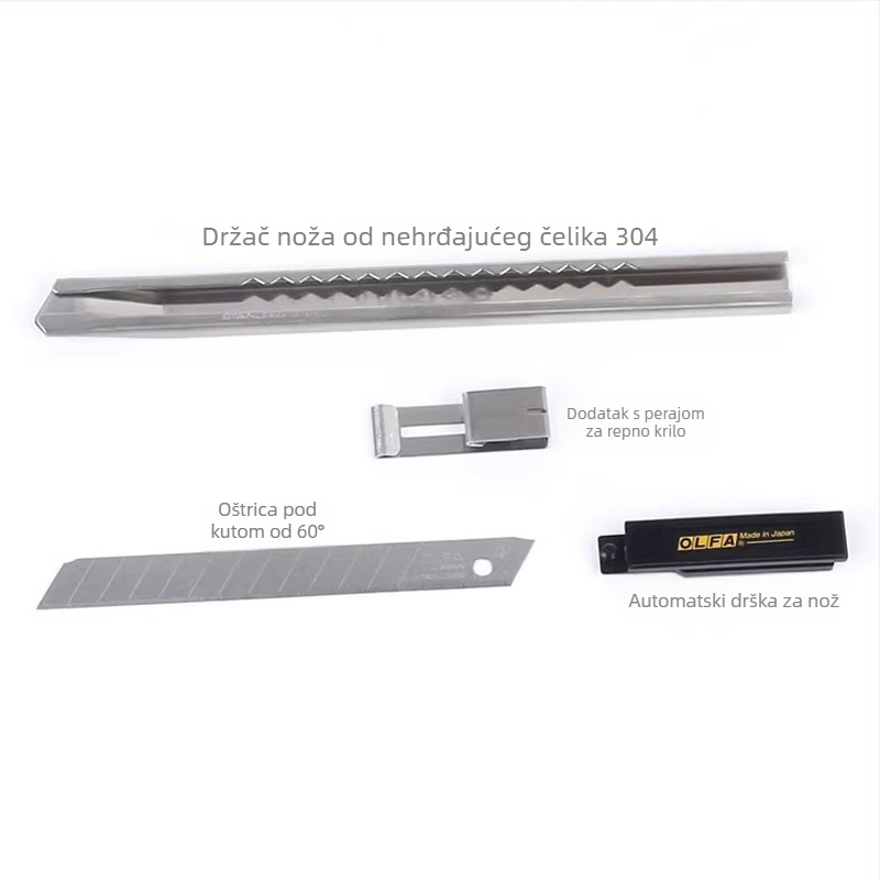 OLFA SVR-1 Nož za precizno rezanje s nehrđajućim čelikom, širina oštrice 9 mm, debljina 0,38 mm