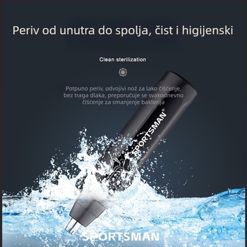 SPORTSMAN električni trimer za nosne dlačice, USB punjenje, ABS kućište, zamjenjiva glava rezača