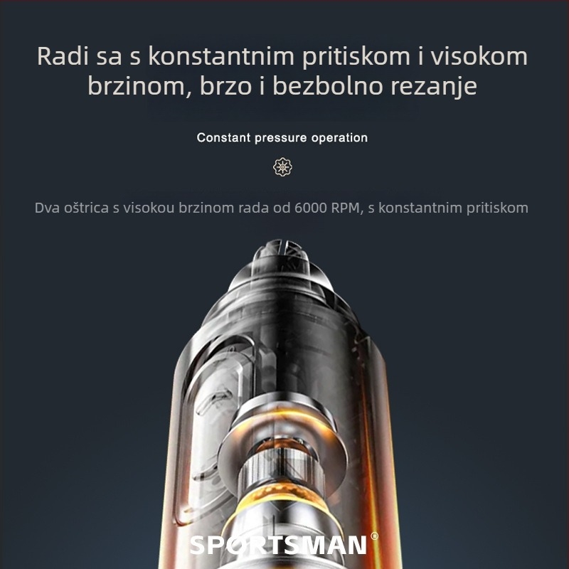 SPORTSMAN električni trimer za nosne dlačice, USB punjenje, ABS kućište, zamjenjiva glava rezača