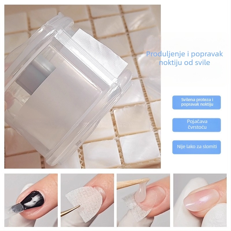 Finger Fantasy alat za nokte – Prijenosni višenamjenski set za produljenje i popravak noktiju sa samoljepljivom trakom od svilenih vlakana