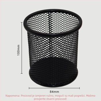 Haolixin metalni držač za olovke s mrežastim dizajnom, kružnog oblika