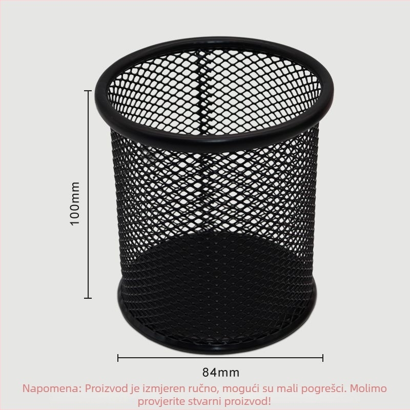 Haolixin metalni držač za olovke s mrežastim dizajnom, kružnog oblika