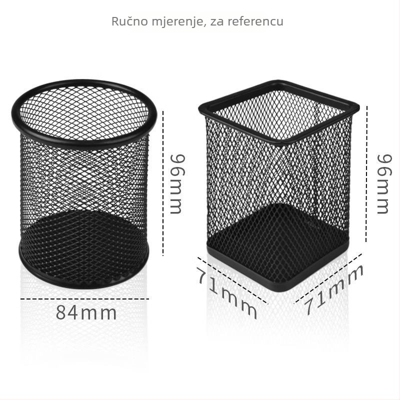 Haolixin metalni držač za olovke s mrežastim dizajnom, kružnog oblika