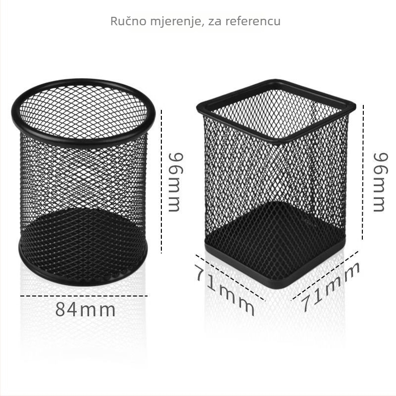 Haolixin metalni držač za olovke s mrežastim dizajnom, kružnog oblika