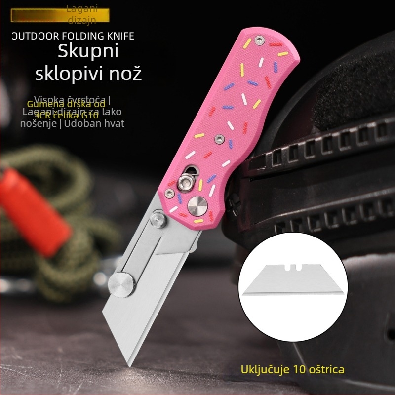 Sklopivi nož s oštricom od visokougljičnog čelika, debljina oštrice 4 mm, model J910, težina 63 g, izlazak 2025