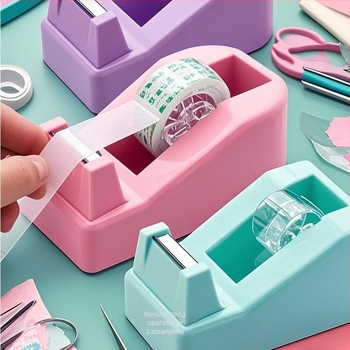 Dispenzer za traku i držač, rezač trake, univerzalna baza (kompatibilna s trakama do 48 mm; tisk logotipa nije moguć; bez prilagodbe)