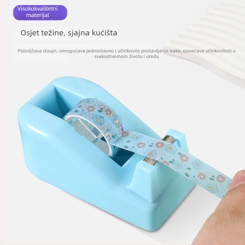 Dispenzer za traku i držač, rezač trake, univerzalna baza (kompatibilna s trakama do 48 mm; tisk logotipa nije moguć; bez prilagodbe)