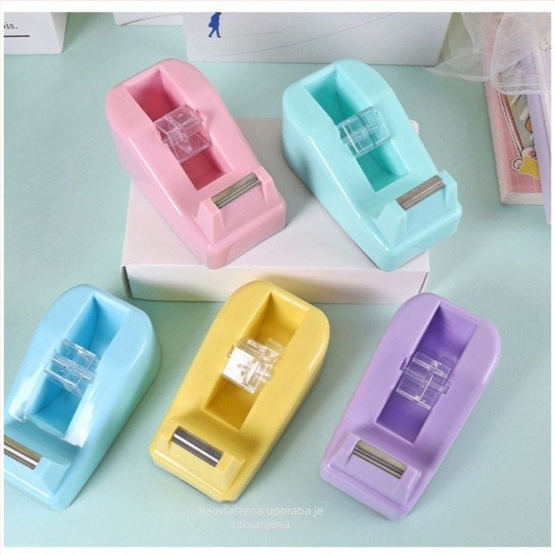 Dispenzer za traku i držač, rezač trake, univerzalna baza (kompatibilna s trakama do 48 mm; tisk logotipa nije moguć; bez prilagodbe)