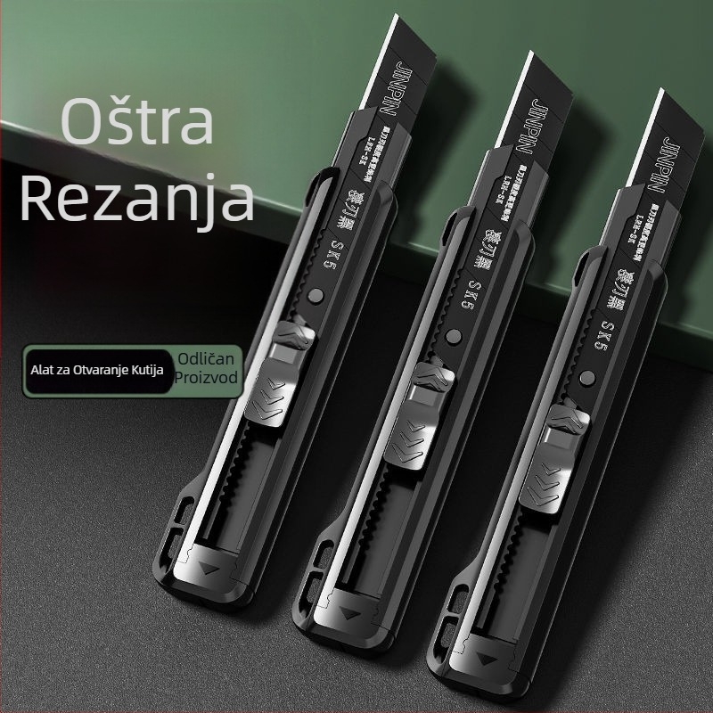 Industrijski višenamenski nož za tapete, Model 181, Materijal PP, Oštrica 0.5×18×100 mm, Neto težina 50 g, Marka JinYong