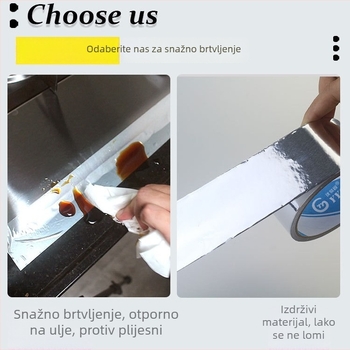 Traka od staklene vlaknine i aluminijske folije, ljepilo na bazi gume, visoka otpornost na visoke temperature, otporna na plamen, debljina 0,15 mm