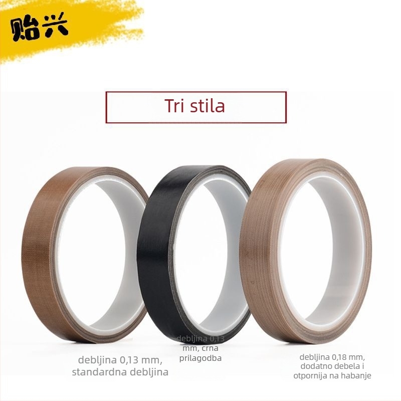 Teflonska traka visokotemperaturna, anti-statistička izolacijska traka za motore i zavojnice transformatora, PTFE osnova, debljina 0.13–0.18 mm, temperaturni raspon -40°C do 260°C, PVC ljepilni sustav