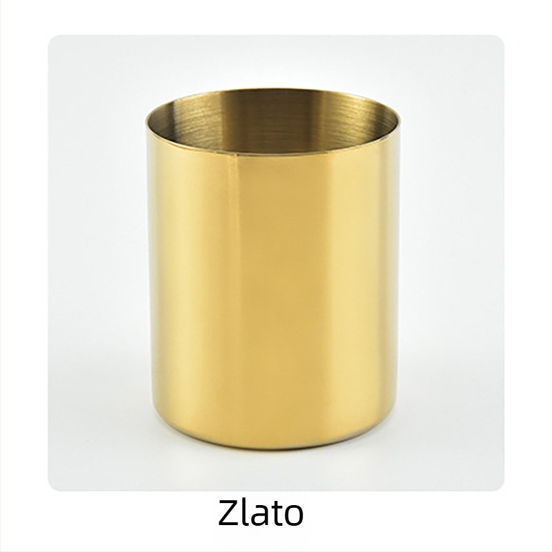Metallni držač olovke, kružnog oblika, minimalistički uredski organizator, mogućnost tiska logotipa, prilagodba dostupna, pogodan kao poklon