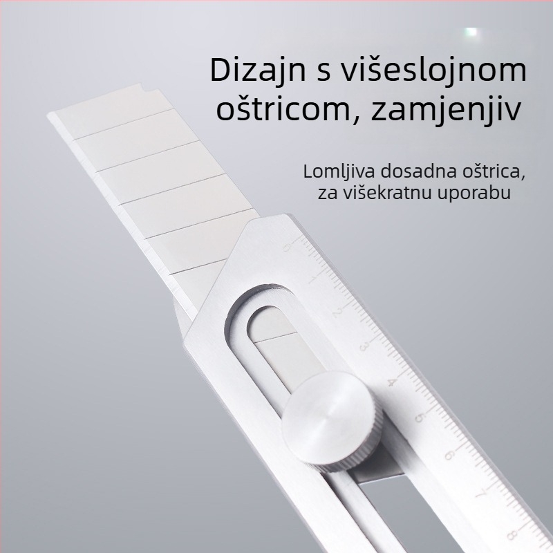 Kb-708b Težak nož od nehrđajućeg čelika – industrijske klase, višenamjenski nož za otvaranje paketa, rezanje i kućnu upotrebu; Oštrica: 15.4×2.8×0.6; Težina: 110