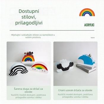 Duh akrilni držač za olovke, stolni organizator s karikaturnim dizajnom, model BT-02, prilagodljivo logotip, mogućnost prilagodbe, privatna oznaka dostupna