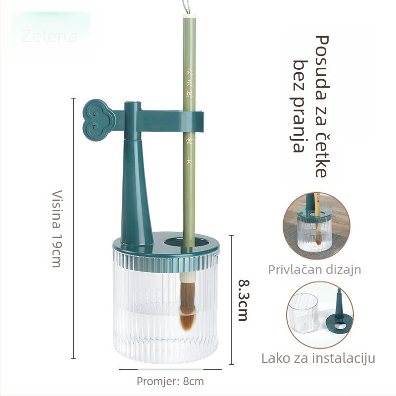 Držač za olovke s integriranim posudom za čišćenje četkica za kaligrafiju — Model TN-1138, Materijal AB, Brend Practice every day