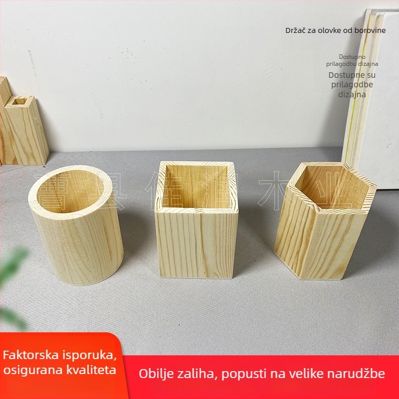 Držač olovaka od borovine, okruglog oblika, model A10