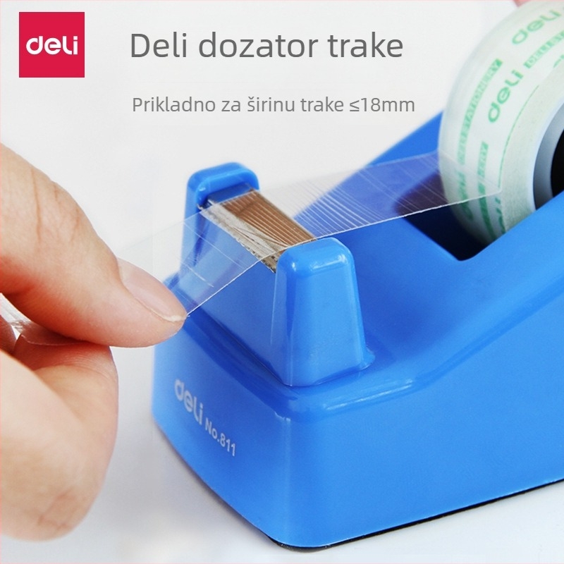 Deli 811 Mali prozirni dispenser za trake s nožem za rezanje