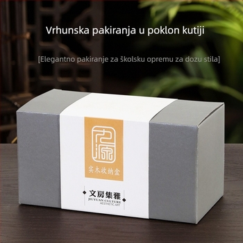 Držač za olovke od masivnog drveta s ladicom — kvadratnog oblika, ispis logotipa, mogućnost prilagodbe, poklon za starije i nastavnike