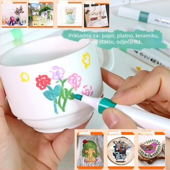 Hobby akrilni marker s trokutastim tijelom, periva, za učenike