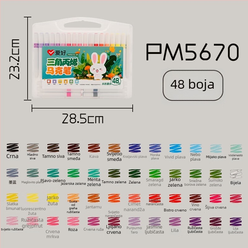 Hobby akrilni marker s trokutastim tijelom, periva, za učenike