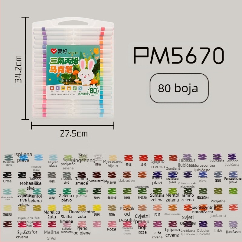 Hobby akrilni marker s trokutastim tijelom, periva, za učenike