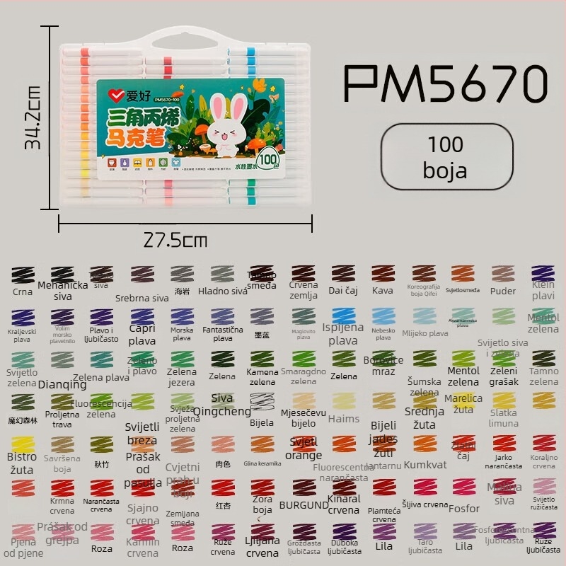 Hobby akrilni marker s trokutastim tijelom, periva, za učenike