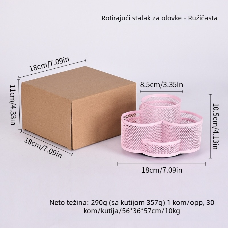 Metalni okretni držač za olovke s motivom cvijeta šljive, višefunkcionalni stolni organizator