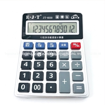 Yitaotong JT-6030 stolni kalkulator s glasovnom funkcijom, veliki zaslon, 12 znamenki