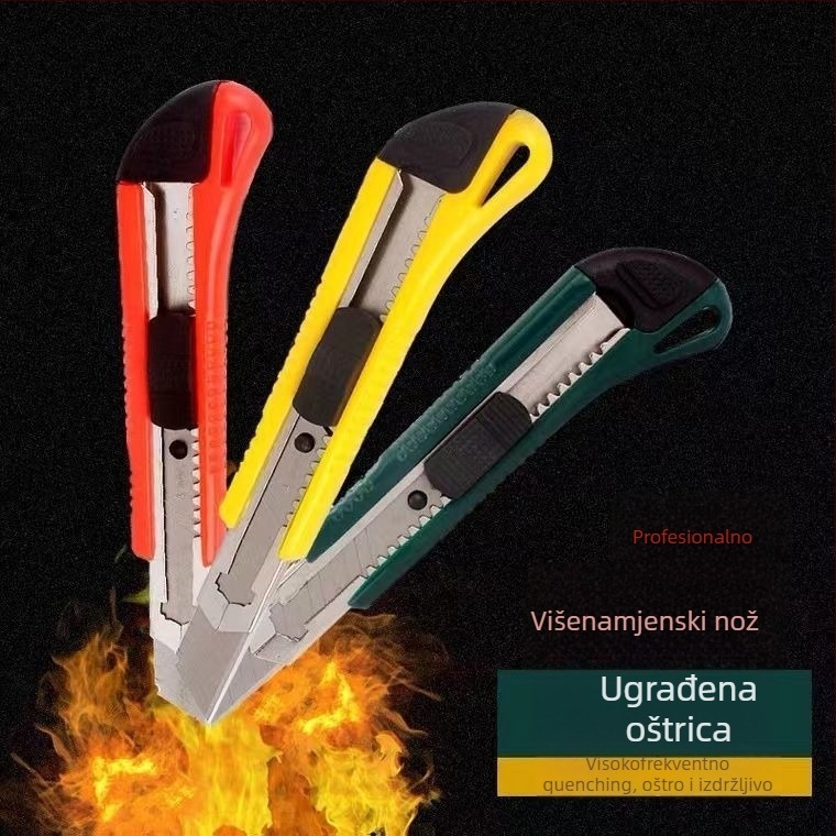 Kancelarijski nož za rezanje tapeta i papira – Marka Founding da, model Single shot, materijal oštrice: ugljična čeli, debljina oštrice: 0,5 mm