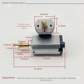 Pribor za električni trimer za kućne ljubimce – motor 180, bez četkica (brushless), DC napajanje, oštrica od nehrđajućeg čelika, kompatibilan s 2.4V/3.0V/3.7V