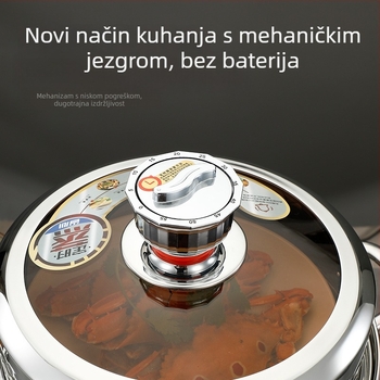 Trostruka posuda za parenje od 304 nehrđajućeg čelika s prozirnim poklopcem – kompatibilna s indukcijom, višeslojno dno