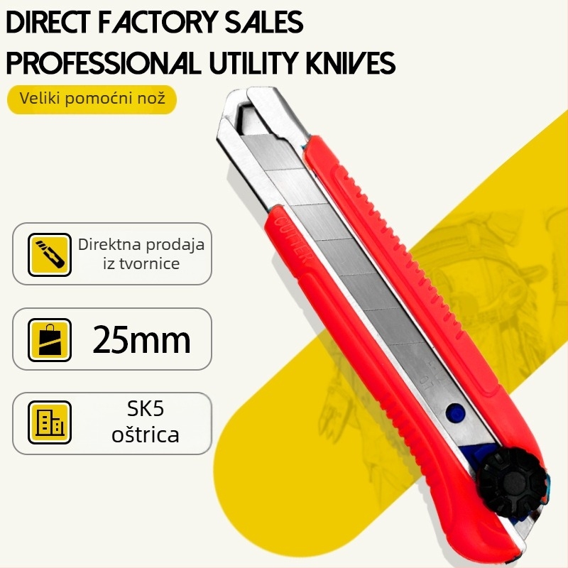 Ekstra veliki 25 mm teški debeli držač za oštricu univerzalnog noža, za nož za tapete i industrijsko rezanje papira