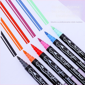 Akrilni marker set s dvama koncama – vodootporan, brzo sušeći, mekan vrh